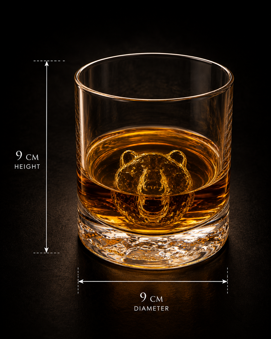 Bear Engraved Heavy Whiskey Glasses - Pack of 2