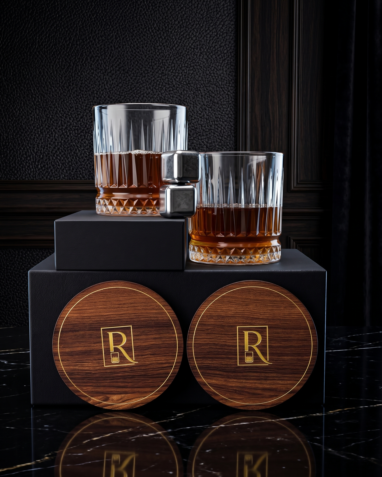 Diamond Base Old Fashioned Whiskey Glasses - Pack of 2