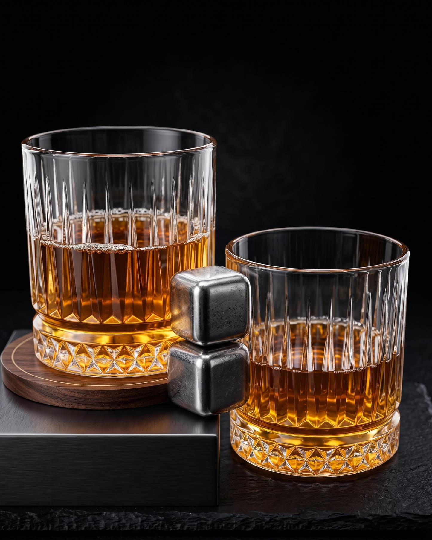 Diamond Base Old Fashioned Whiskey Glasses - Pack of 2