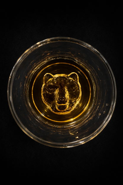 Bear Engraved Heavy Whiskey Glasses - Pack of 2