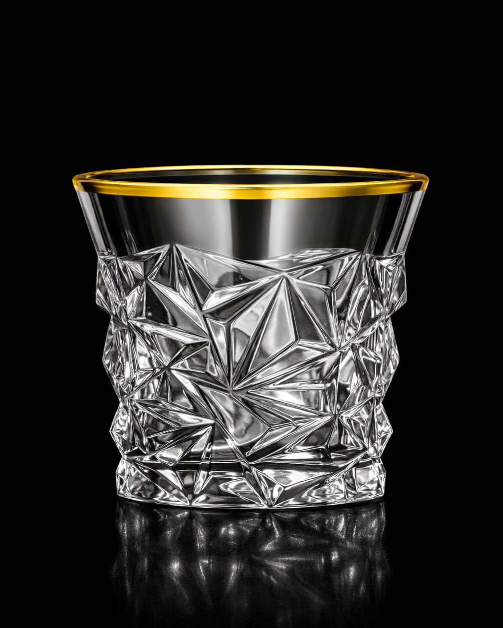 Gold Rimmed Crystal Glasses - Pack of 2
