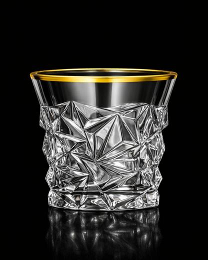 Gold Rimmed Crystal Glasses - Pack of 2