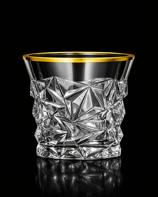 Gold Rimmed Crystal Glasses - Pack of 2