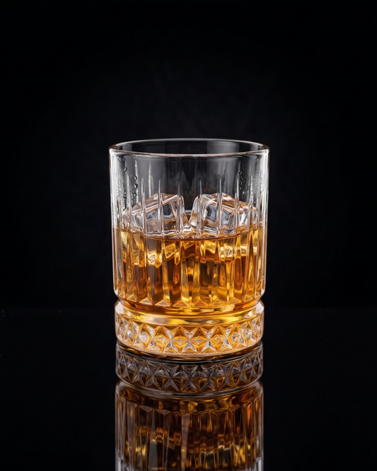 Diamond Base Old Fashioned Whiskey Glasses - Pack of 2
