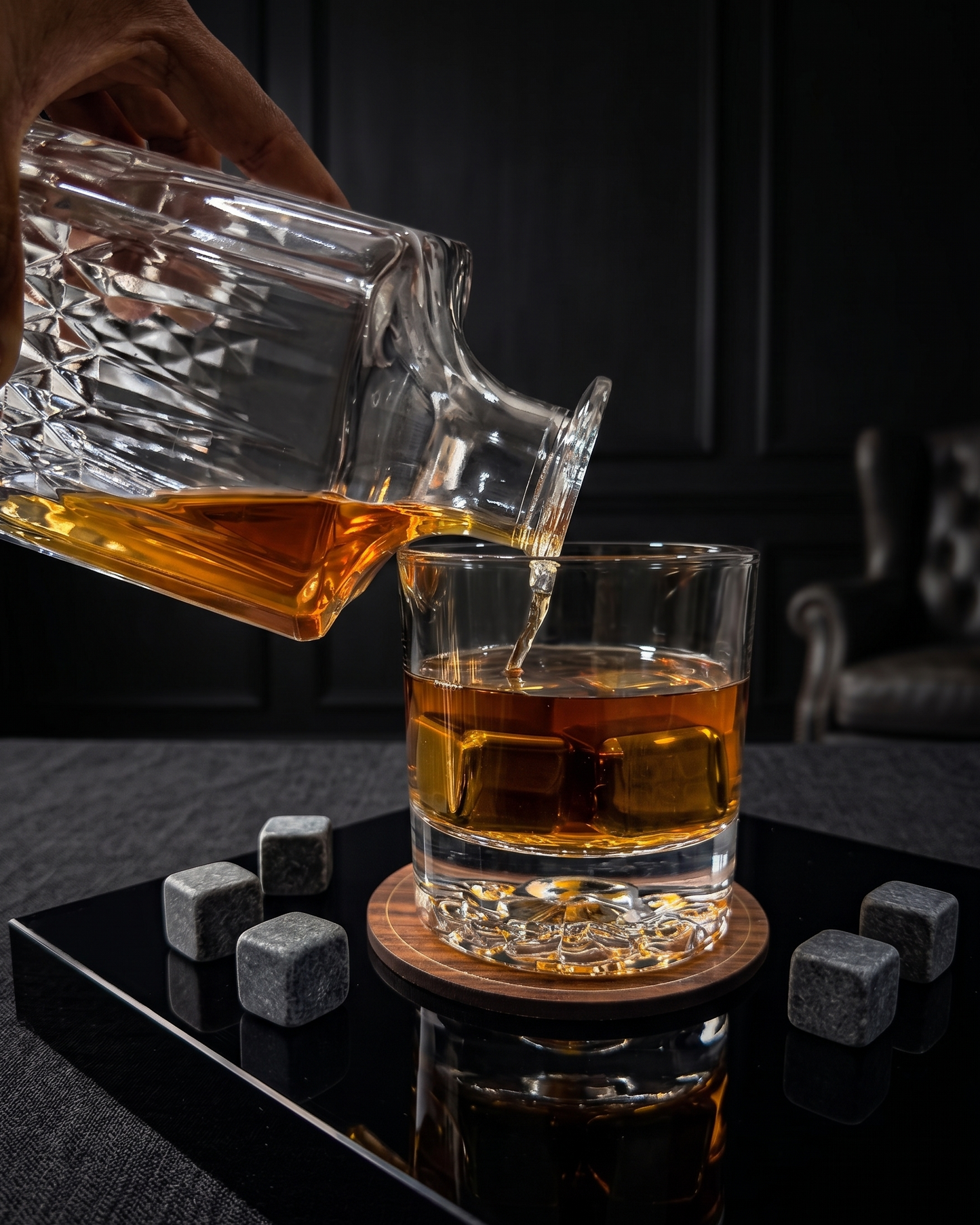 Bear Engraved Heavy Whiskey Glasses - Pack of 2