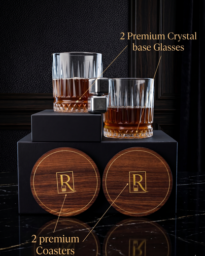 Diamond Base Old Fashioned Whiskey Glasses - Pack of 2