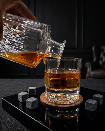 Lion Engraved Heavy Whiskey Glasses - Pack of 2