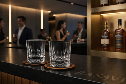 Diamond Base Old Fashioned Whiskey Glasses - Pack of 2