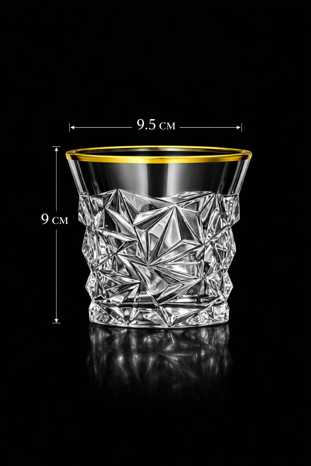 Gold Rimmed Crystal Glasses - Pack of 2
