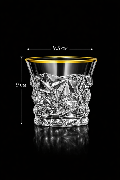 Gold Rimmed Crystal Glasses - Pack of 2